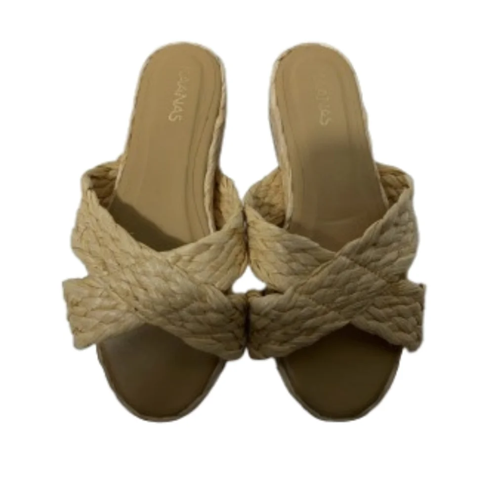 Kaanas Azurita Woven Platform Slides Sandals Women’s Raffia Espadrille Summer - Picture 2 of 5